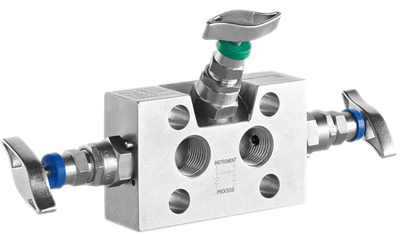 Ashcroft V02 Series Direct and Remote Mount 3-Valve Manifold